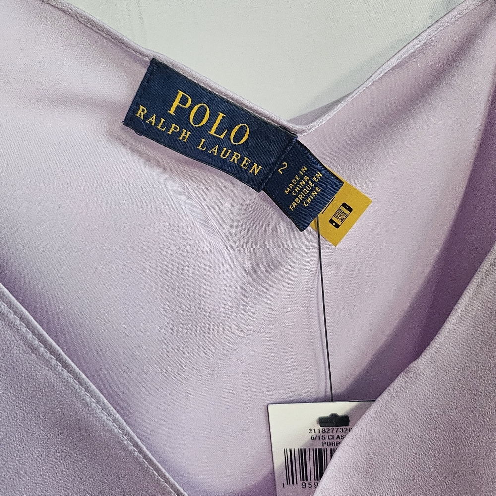 ❤️SPECIAL❤️NWT. POLO RALPH LAUREN Satin V-Neck Cami In Lavender - Picture 4 of 14